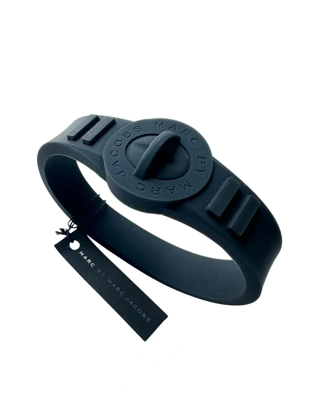 🆕Marc By Marc Jacobs Black Silicone Rubber Turnlock Bracelet